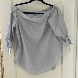 Aritzia off the shoulder striped blouse